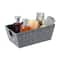 Simplify Small Gray Woven Storage Shelf Bin